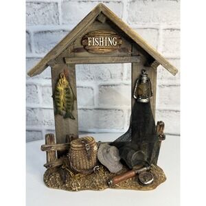 Rustic Fishing Shack Resin Frame Cabin, Nautical & Collectible Decor